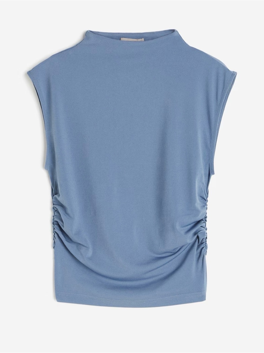 Sleeveless Ruched Side Tank Top - Blue - XS